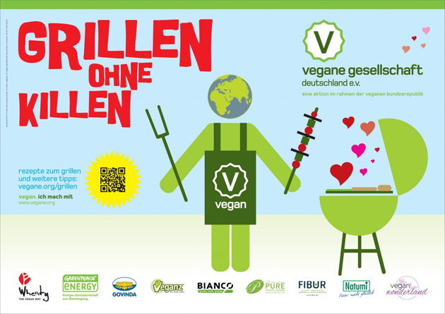 Die Vegane Gesellschaft Deutschland e.V. ruft zum Grillen ohne Killen auf.