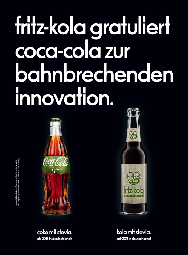 Fritz-Kola beglückwünscht Coca-Cola zu Coke Life